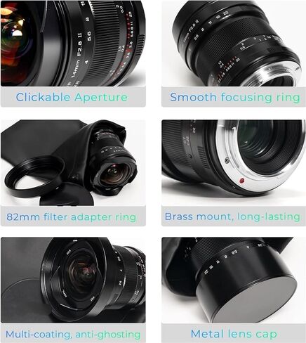 عدسة، متوافقة مع عدسة Sony E-Mount مقاس 14 مم F2.8 ذات إطار كامل بزاوية واسعة للغاية، عدسة يدوية L Mount Z-Mount RF-Mount(RF) in Kuwait