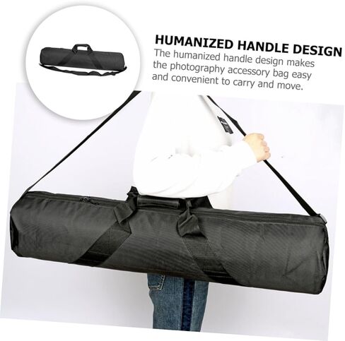 STOBAZA Portable Tripod Bag with Shoulder Strap, Thick Oxford Cloth Photography Storage Pouch, 120cm Length X 18cm Diameter, Outdoor Camera Equipment Carry Case, Black in Kuwait