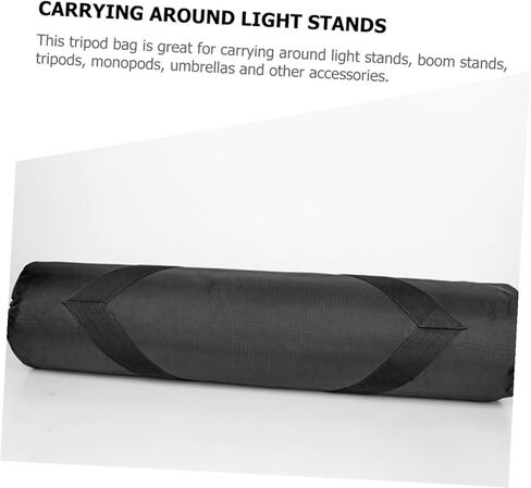 STOBAZA Portable Tripod Bag with Shoulder Strap, Thick Oxford Cloth Photography Storage Pouch, 120cm Length X 18cm Diameter, Outdoor Camera Equipment Carry Case, Black in Kuwait