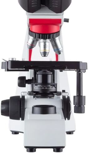 AmScope 40X-1000X مجهر مركب بيولوجي للطلاب والمهنية مع منفذ ثلاثي العينيات للكاميرات الرقمية - إضاءة LED قابلة للتعديل، مرحلة ميكانيكية، تركيز خشن ودقيق - T430 in Kuwait