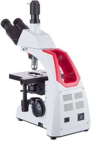 AmScope 40X-1000X مجهر مركب بيولوجي للطلاب والمهنية مع منفذ ثلاثي العينيات للكاميرات الرقمية - إضاءة LED قابلة للتعديل، مرحلة ميكانيكية، تركيز خشن ودقيق - T430 in Kuwait