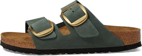 صندل نسائي من جلد النوبوك Arizona Big Buckle-Nubuck من Birkenstock، مقاس 10-10.5 ضيق in Kuwait