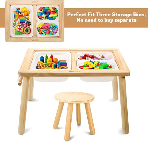WINGYZ Sensory Table and Chair Set, 3 in 1 Kids Table for Play Study Art Dining Toys Storage, Sensory Activity Tables for Toddler with Storage Bins, Children's Gifts for Boys and Girls in Kuwait
