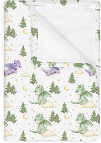 Fantasy Floral Dragons Baby Blankets for Boy Girl Fairytale Dragon Gothic Black Purple Flowers Soft Flannel Nursery Bed Blankets for Infant Toddler Crib Stroller Swaddle Receiving Blanket 30x40inch in Saudi Arabia