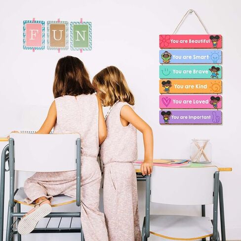 Inspirational Black Girl Wall Decor,You Are Beautiful Wooden Hanging Signs for Girls Room Toddler Nursery Playroom Classroom Decor in Kuwait