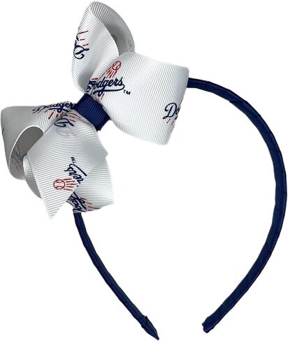 Los Angeles Wrapped Baseball Headband with Junior Bow - One Size Fits All - Officially Licensed in Kuwait