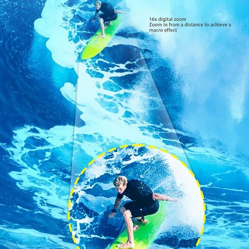 Yunseity 4K Water Proof Camera, 48MP UHD Dual Screen Selfie 16X Zoom Autofocus 3.5M Underwater Camera with 256GB SD Card Support, for Diving Snorkeling Swimming (Black) in Kuwait