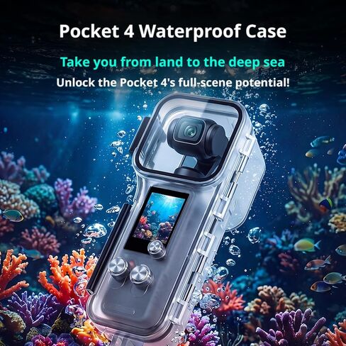 Waterproof Housing Compatible with DJI Osmo Pocket 4 – 50m Underwater Case, Optical Glass Lens & Stainless Steel Buttons in Kuwait