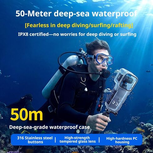 Waterproof Housing Compatible with DJI Osmo Pocket 4 – 50m Underwater Case, Optical Glass Lens & Stainless Steel Buttons in Kuwait
