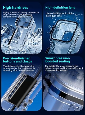 Waterproof Housing Compatible with DJI Osmo Pocket 4 – 50m Underwater Case, Optical Glass Lens & Stainless Steel Buttons in Kuwait