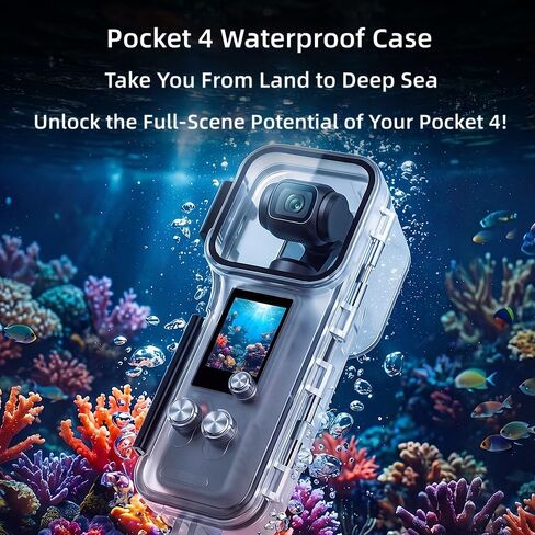حافظة مقاومة للماء متوافقة مع DJI Osmo Pocket 4، غطاء واقٍ للغوص تحت الماء بطول 50 مترًا مع حشوات مضادة للضباب للتصوير الفوتوغرافي تحت الماء والغطس وركوب الأمواج in Kuwait