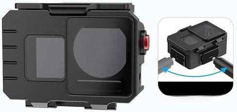 Camera Dive Case 80 M Waterproof Compatible with Action5 Pro/4/3 - Aluminum Alloy Replacement Housing for Diving & Surfing in Kuwait