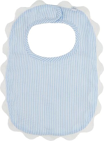 Mud Pie Children's Blue Seersucker Scallop Bib; One Size Fits Most in Kuwait