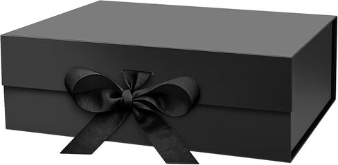 iefoah Black Gift Box for Presents 10.2×7.5×3.1'' Gift Boxes with Lids Magnetic Closure Groomsman Bridesmaid Proposal Box for Wedding Birthday Valentine Bridal Showers Gift Packaging in Saudi Arabia
