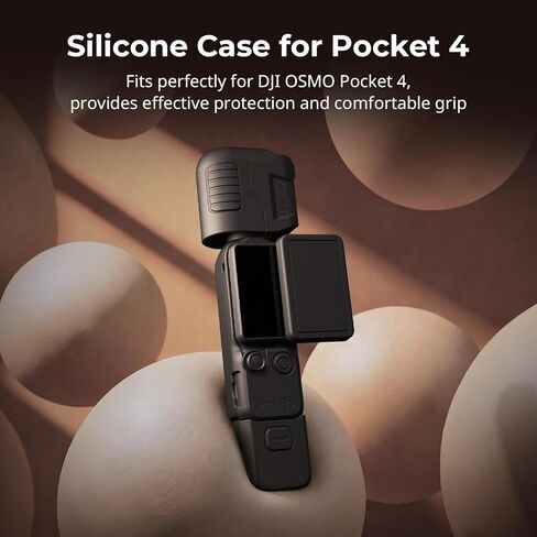 حافظة واقية من السيليكون من SMALLRIG لـ DJI Osmo Pocket 4، حماية معيارية متعددة الاتجاهات، مادة سيليكون ناعمة، مع واقي شاشة من الزجاج المقوى وحزام معصم - 6007 in Kuwait