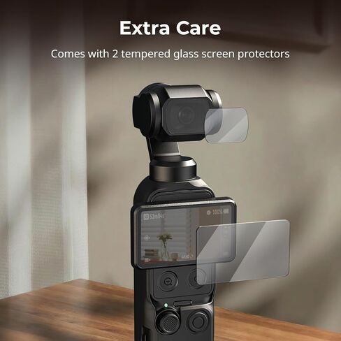 حافظة واقية من السيليكون من SMALLRIG لـ DJI Osmo Pocket 4، حماية معيارية متعددة الاتجاهات، مادة سيليكون ناعمة، مع واقي شاشة من الزجاج المقوى وحزام معصم - 6007 in Kuwait