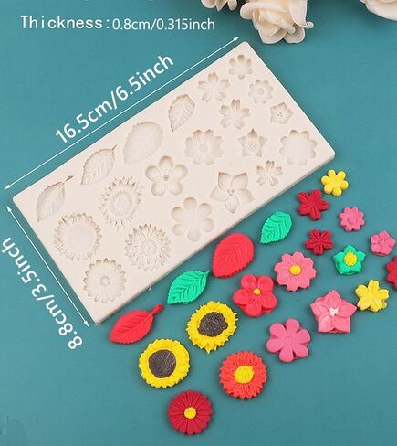 1 Pieces Flower Leaves Silicone Moulds Resin Molds for DIY Crafts Making Chocolate Soap Candle Making Molds(Pink) in Saudi Arabia