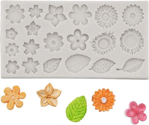 1 Pieces Flower Leaves Silicone Moulds Resin Molds for DIY Crafts Making Chocolate Soap Candle Making Molds(Pink) in Saudi Arabia