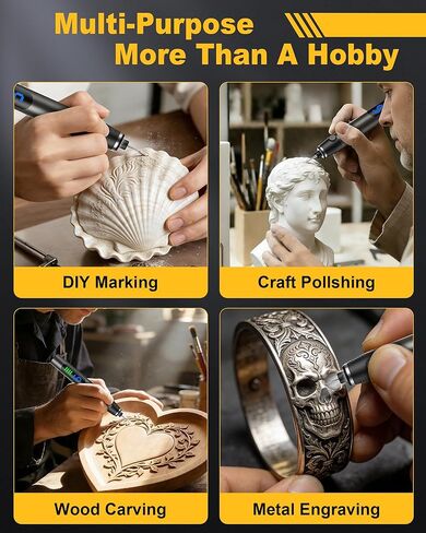 Electric Engraving Pen, Cordless Rechargeable Engraver with 5 Adjustable Speeds & 63PCS Engraving Bits, Handheld Etching Tool for Metal, Wood, Glass, DIY Craft & Personalized Gifts grey in Saudi Arabia