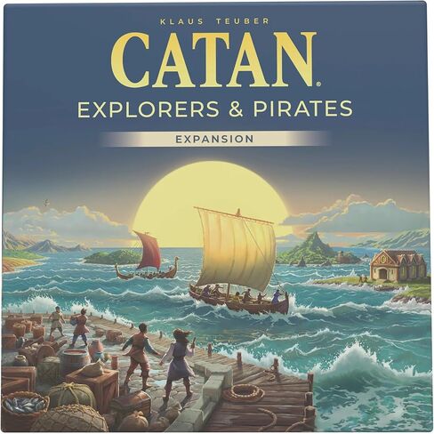 توسيع لعبة CATAN Explorers & Pirates Board (الإصدار السادس) انطلق في مغامرات جديدة، لعبة إستراتيجية للأطفال والكبار، للأعمار من 12 عامًا فما فوق، 3-4 لاعبين، وقت لعب 90 دقيقة، من إنتاج Catan Studio in Kuwait