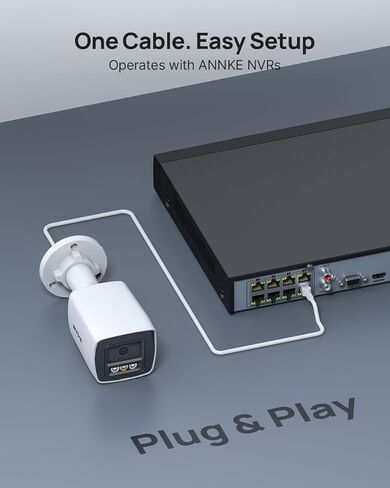 نظام كاميرا أمان ANNKE 4K PoE، 8CH H.265+ NVR مع اكتشاف الإنسان/المركبة بالذكاء الاصطناعي، كاميرات IP خارجية 4X 8 ميجابكسل، رؤية ليلية ملونة ذكية، IP67، ميكروفون مدمج، محرك أقراص ثابتة سعة 2 تيرابايت للمراقبة المنزلية على مدار 24 ساعة in Kuwait