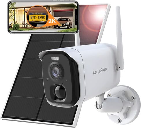 كاميرات المراقبة الشمسية LongPlus 2K 4MP اللاسلكية في الهواء الطلق، كاميرا VicoHome اللاسلكية لأمن المنزل، كاميرات WiFi تعمل بالبطارية مع كشف الحركة بالذكاء الاصطناعي، التحدث ثنائي الاتجاه، تخزين سحابي/SD in Kuwait