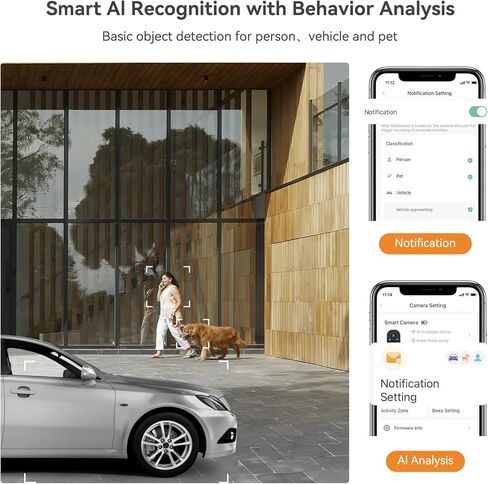 كاميرات المراقبة الشمسية LongPlus 2K 4MP اللاسلكية في الهواء الطلق، كاميرا VicoHome اللاسلكية لأمن المنزل، كاميرات WiFi تعمل بالبطارية مع كشف الحركة بالذكاء الاصطناعي، التحدث ثنائي الاتجاه، تخزين سحابي/SD in Kuwait