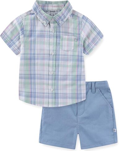 Sperry Baby Boys Woven Button Down Shirt and Short Set for Newborn and Infants in Kuwait