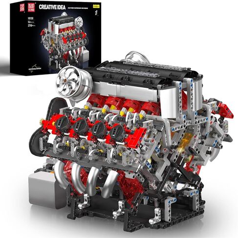 Mold King 10130 V8 Model Model Kit - 2718 PCS لبناء محرك سيارات Surper الخاص بك - DIY STEM Project for Kids/Teens ، Hobby Build Build Kit للبالغين in Kuwait