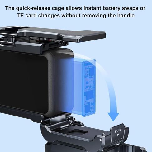 Bewinner Aluminum Alloy Camera Grip & Cage Set for Action 6,Street Photography Handle with Ergonomic Shutter, 1/4 inch Thread & Cold Shoe Mount in Kuwait