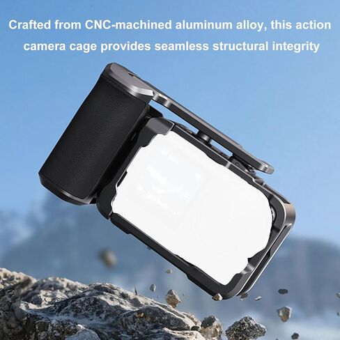 Bewinner Aluminum Alloy Camera Grip & Cage Set for Action 6,Street Photography Handle with Ergonomic Shutter, 1/4 inch Thread & Cold Shoe Mount in Kuwait