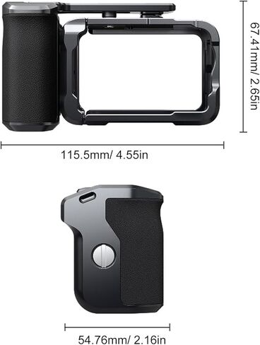 Bewinner Aluminum Alloy Camera Grip & Cage Set for Action 6,Street Photography Handle with Ergonomic Shutter, 1/4 inch Thread & Cold Shoe Mount in Kuwait