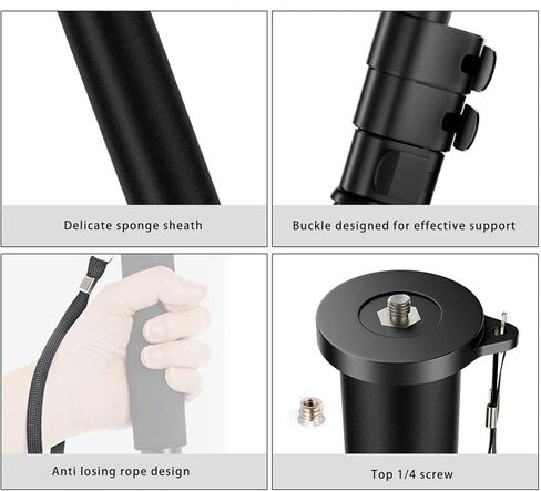 EBTOOLS Camera Monopod, Telescopic Aluminum Alloy Portable Monopod for DSLR Camera Photography Phone with Compact Size Easy Extension Locking System in Kuwait