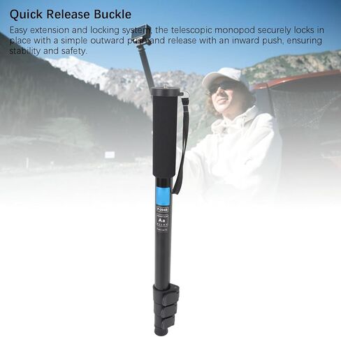 EBTOOLS Camera Monopod, Telescopic Aluminum Alloy Portable Monopod for DSLR Camera Photography Phone with Compact Size Easy Extension Locking System in Kuwait