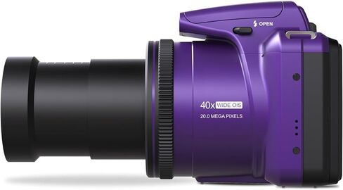 Minolta MN40Z-P 20 MP / 1080P FHD Bridge Camera w/40x Optical Zoom (Purple) Bundle with Deco Photo Camera Bag for DSLR and Mirrorless Cameras and Western Digital Purple 64GB microSD Card in Kuwait