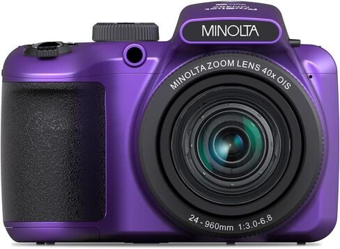 Minolta MN40Z-P 20 MP / 1080P FHD Bridge Camera w/40x Optical Zoom (Purple) Bundle with Deco Photo Camera Bag for DSLR and Mirrorless Cameras and Western Digital Purple 64GB microSD Card in Kuwait