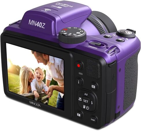 Minolta MN40Z-P 20 MP / 1080P FHD Bridge Camera w/40x Optical Zoom (Purple) Bundle with Deco Photo Camera Bag for DSLR and Mirrorless Cameras and Western Digital Purple 64GB microSD Card in Kuwait