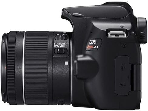 كاميرا Canon EOS Rebel SL3 DSLR مع عدسة 18-55 ملم (أسود) | مستشعر APS-C بدقة 24.1 ميجابكسل، بكسل مزدوج للتركيز البؤري التلقائي وفيديو بدقة 4K للمبتدئين والتصوير اليومي (3453C002) + بطاقة سعة 64 جيجابايت + حقيبة Canon in Kuwait