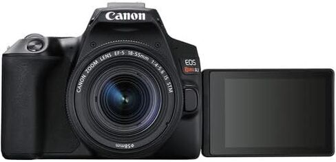 كاميرا Canon EOS Rebel SL3 DSLR مع عدسة 18-55 ملم (أسود) | مستشعر APS-C بدقة 24.1 ميجابكسل، بكسل مزدوج للتركيز البؤري التلقائي وفيديو بدقة 4K للمبتدئين والتصوير اليومي (3453C002) + بطاقة سعة 64 جيجابايت + حقيبة Canon in Kuwait