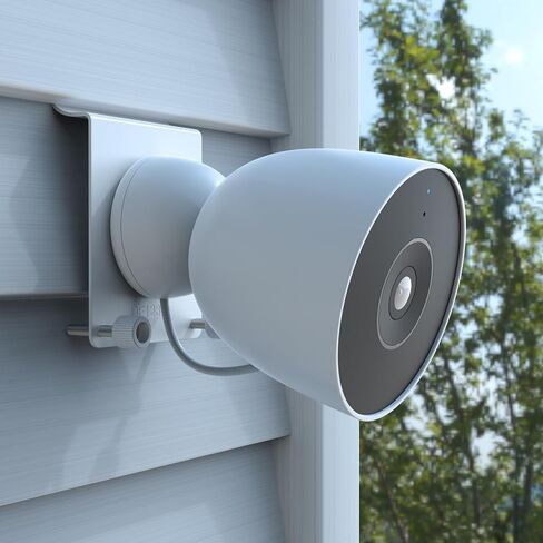 حامل جانبي من الفينيل متوافق مع Google Nest Cam Outdoor (سلكي، الجيل الثاني)، دعامة تثبيت للكاميرا الخارجية بدون مثقاب (أبيض، عبوة واحدة) in Kuwait