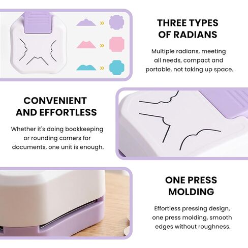 3-in-1 Decorative Corner Punch – Multi-Function Paper Punches for Photo Business Card, Scrapbooking, DIY Craft, Fits Storage Box for Home/Office​ (Purple) in Saudi Arabia