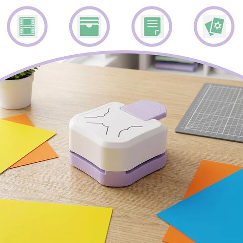 3-in-1 Decorative Corner Punch – Multi-Function Paper Punches for Photo Business Card, Scrapbooking, DIY Craft, Fits Storage Box for Home/Office​ (Purple) in Saudi Arabia