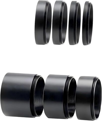 مجموعة أنبوب تمديد T2 M42x0.75mm - 7 قطع 3/5/7/10/15/20/30 مم حلقات فاصل ذكر وأنثى لتعديل تركيز التلسكوب، والتصوير الفلكي والتصوير الكلي in Kuwait