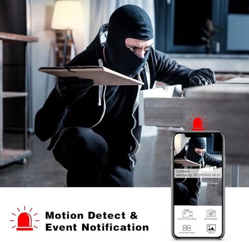 1080P WiFi Security Camera with Clock – Indoor Nanny Cam Featuring Motion Detection & Night Vision for Baby & Pet Monitoring in Kuwait