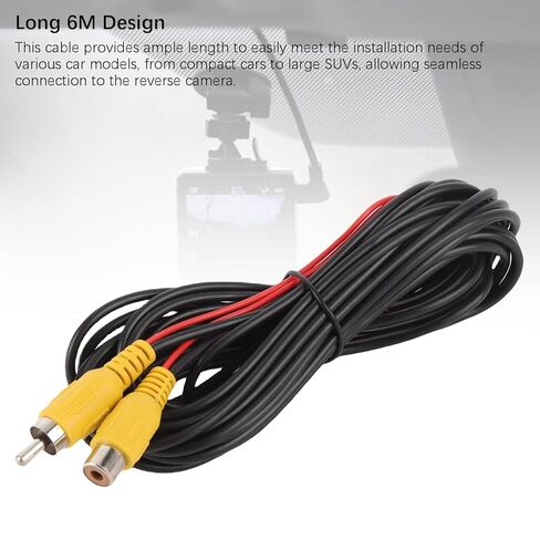 Backup Camera Video Cable,6M Video Extension Cable with Detection Wire,View Extension Cable for Connection to Car Reverse Rear in Kuwait