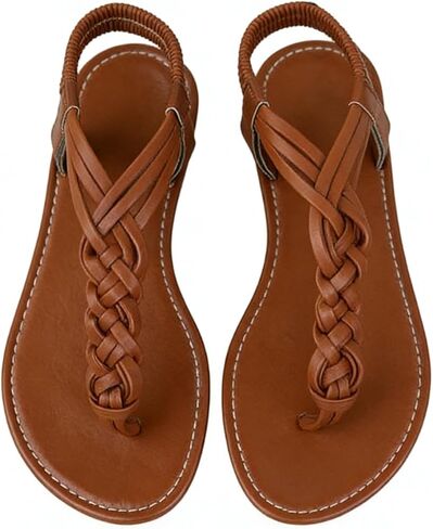 Sksshion Women's Braided Flat Sandals Flip Flops Thong Open Toe Summer Dressy Slide in Kuwait