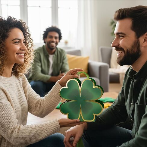 Cheerland St Partick Day Gift Bag Lucky Clover Shamrock Green Leaf Shaped Treat Bags Paper Goodie for Birthday Decoration Baby Shower Classroom Irish Holiday Saint Patricks Party Favor Supplies 8pcs in Saudi Arabia