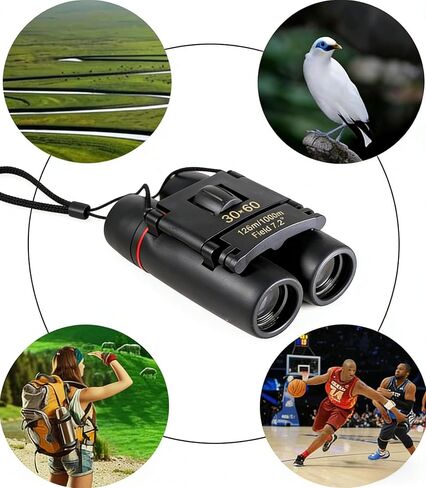 Compact Binoculars for Adults & Kids, Adjustable Scope with Large Eyepiece & Low Light Vision, High Powered Easy Focus Binoculars for Bird Watching, Hunting, Travel, Sightseeing in Kuwait