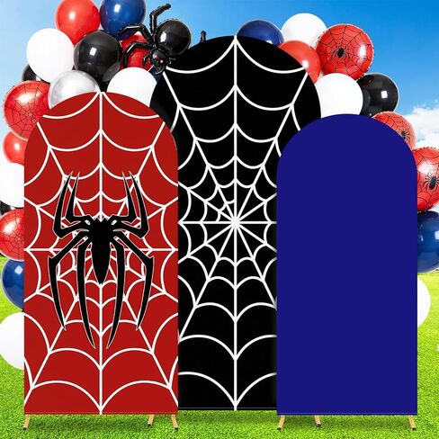 Arch Backdrop Cover Set of 3 4ft, 5ft, 6ft Premium Stretchy Spandex Backdrop Arch Stand Coverfor Birthday Wedding Party Graduation Baby Shower Decoration (Racing Style) in Kuwait