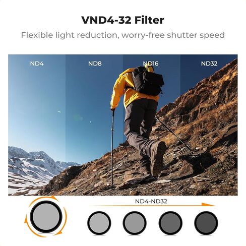 K&F CONCEPT Snap On Filter Kit Compatible with DJI Osmo Action 6, 3 Pack CPL UV ND4-32 Polarizer Light Reduction Protection Filters HD Optical Glass/Multi-Coated, Vlogging Action Camera Accessories in Kuwait